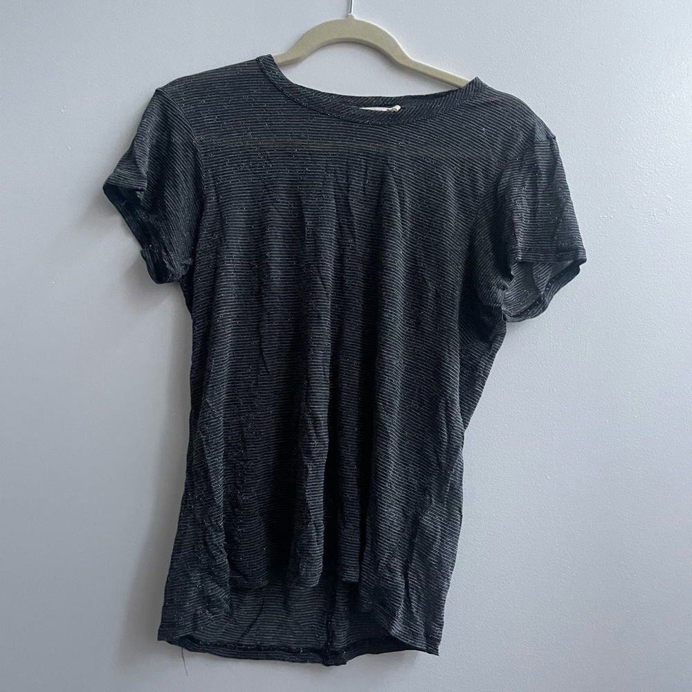 Rag & Bone semi sheer black glitter tshirt